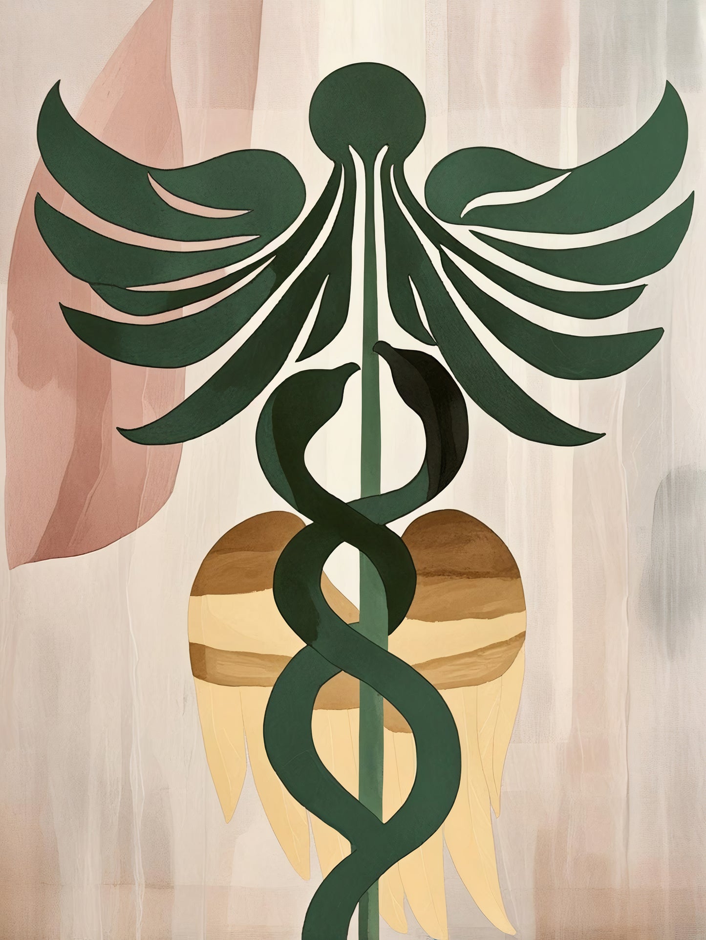 Affiche à imprimer - Le Caducée des Mondes - Fine Art Symbolique