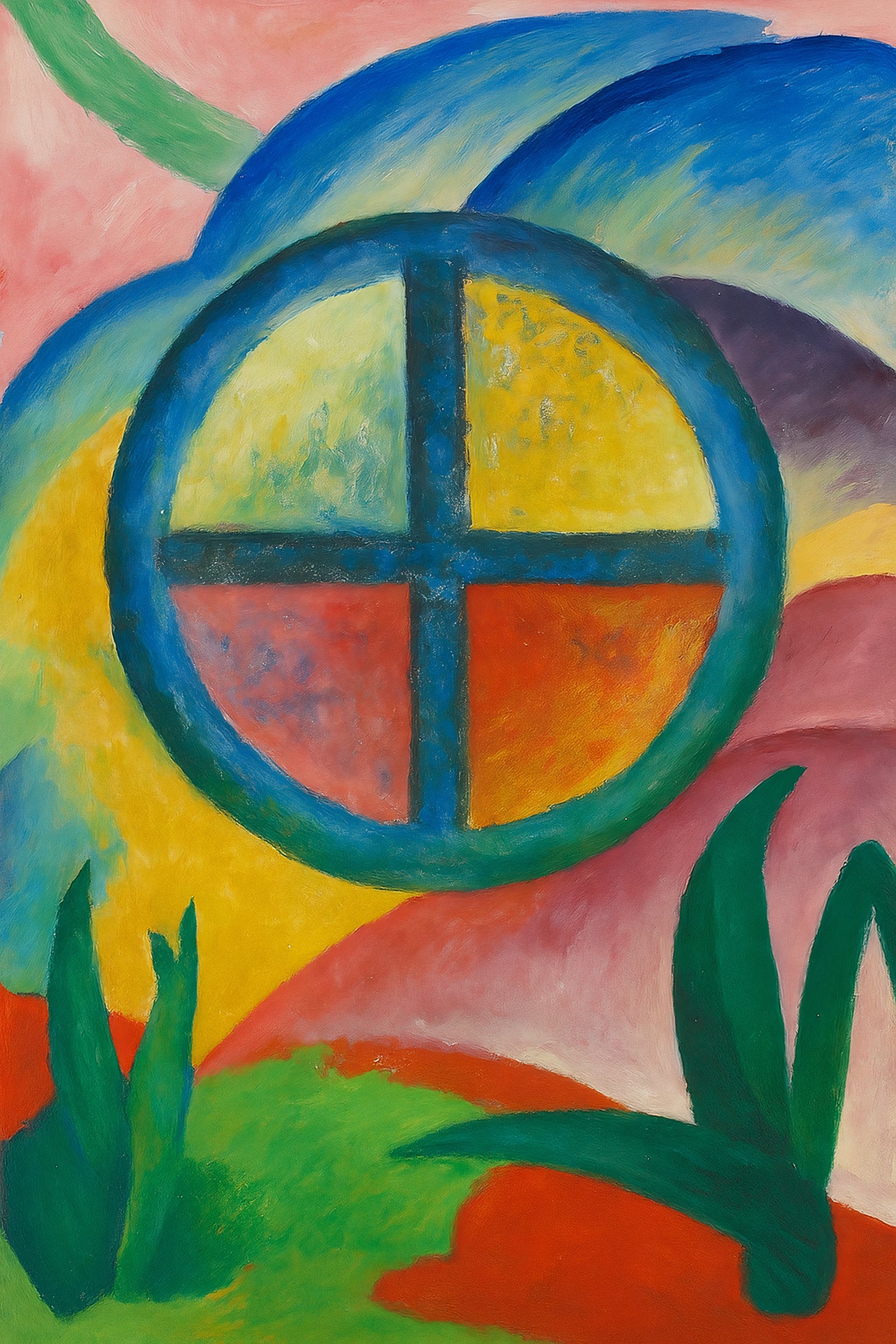 Affiche à imprimer - Roue de Médecine Expressionniste - Œuvre Vibratoire du Mouvement Intérieur