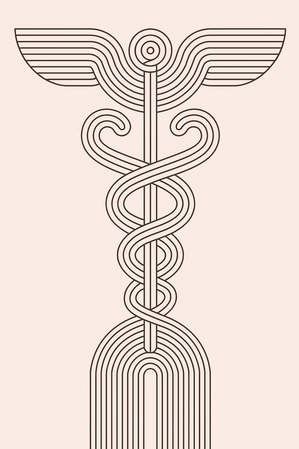 Affiche à imprimer - Le Caducée Moderne - Œuvre Fine Art Minimaliste