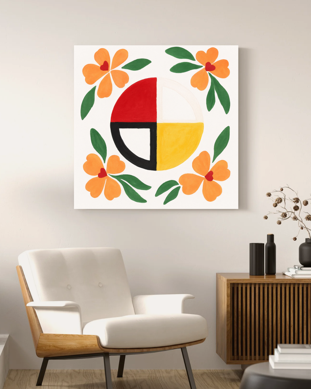 Affiche à imprimer Roue de Médecine Florale — Œuvre Vibratoire d’Harmonie