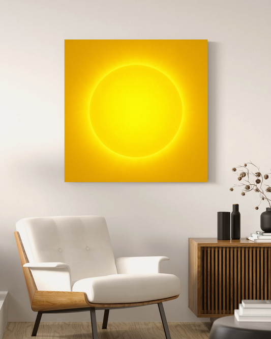 Poster Chakra imprimé brillant Plexus Solaire / Vibration Jaune rayonnant