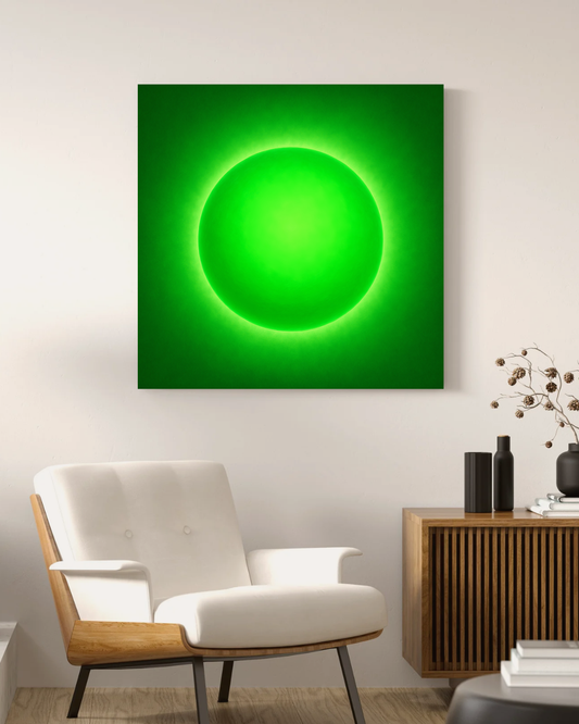 Poster imprimé brillant Chakra du Cœur / Vibration Vert chaleureux