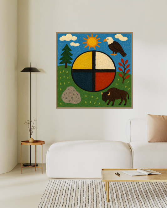 Affiche Roue de Médecine à imprimer  — Art Naïf Rééquilibrant