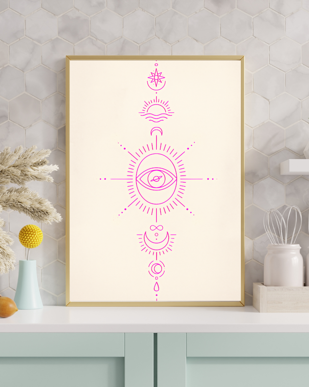 Affiche Yin Yang à imprimer -L'équilibre des forces - Art symbolique contemporain - Fine Art minimaliste